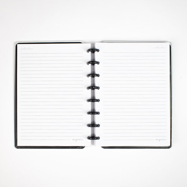 CADERNO DE DISCO MAGNOLIA CONCRETO SOMBRA GRID