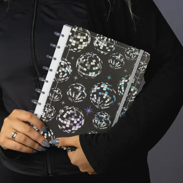 CADERNO DE DISCO MAGNOLIA LIZ MACEDO DISCOBALL BLACK