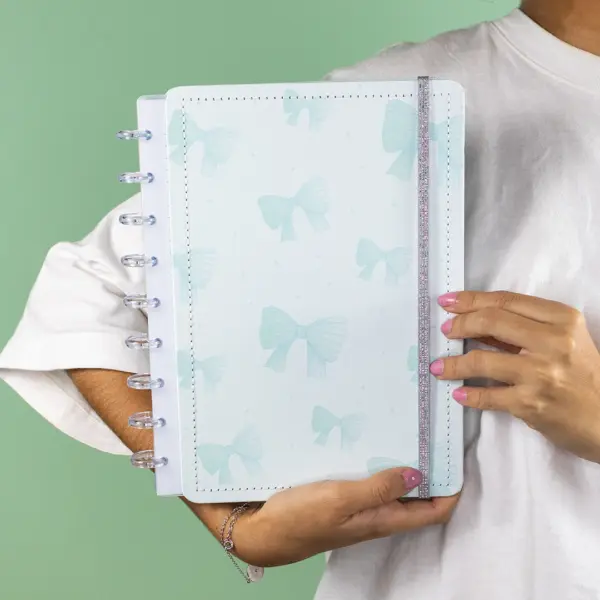 CADERNO DE DISCO MAGNOLIA SOFIA SCHAADT LACY DOTS TURQUESA