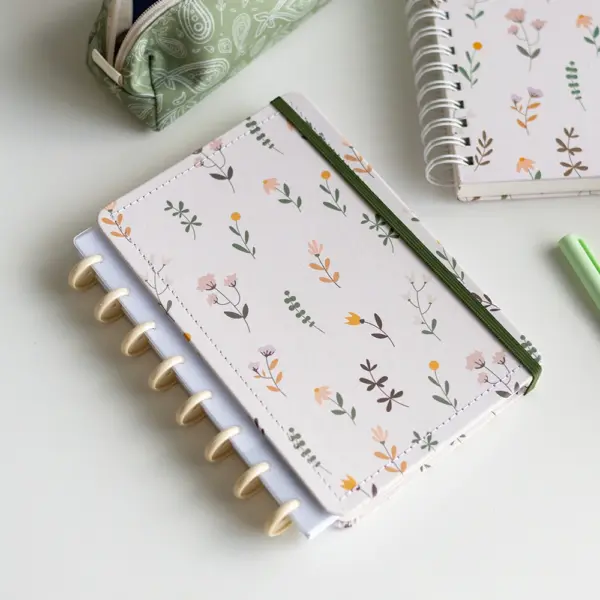 CADERNO DE DISCO BOHO OUTONO FLORAL